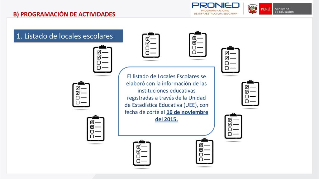 1. Listado de locales escolares