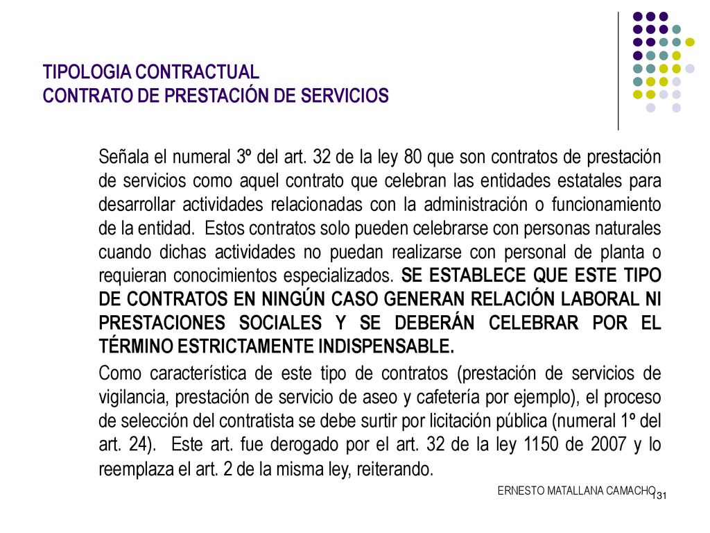 TIPOLOGIA CONTRACTUAL CONTRATO DE PRESTACIÓN DE SERVICIOS