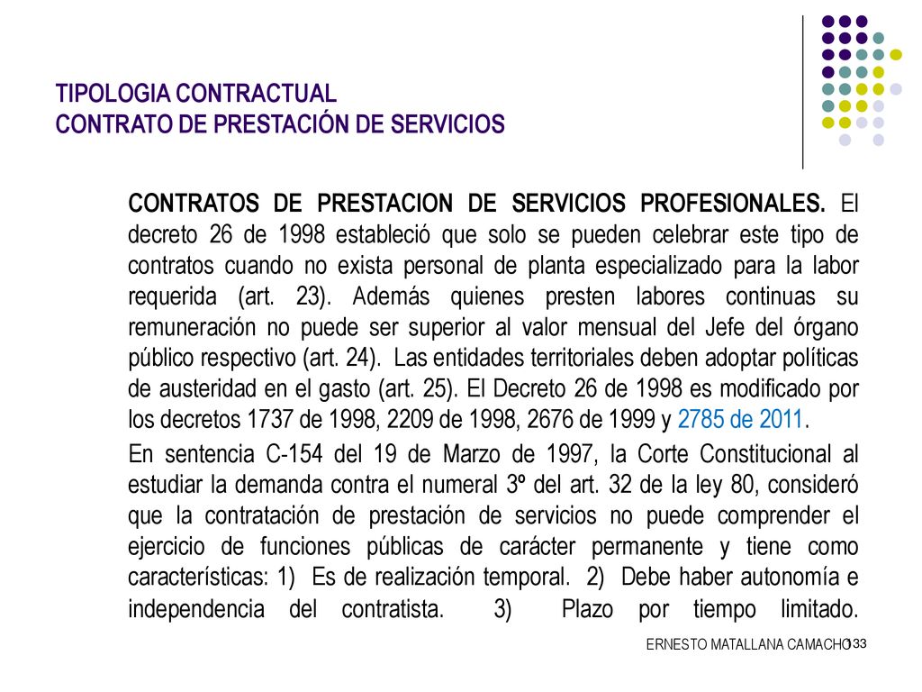 TIPOLOGIA CONTRACTUAL CONTRATO DE PRESTACIÓN DE SERVICIOS