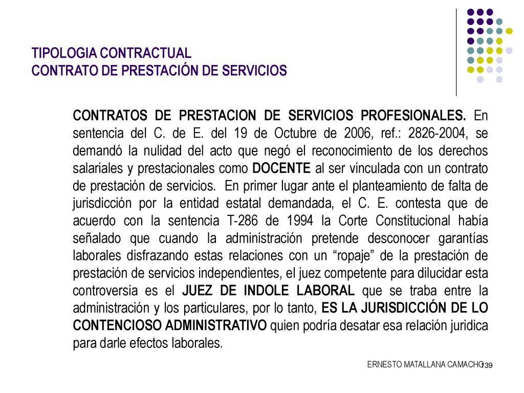 TIPOLOGIA CONTRACTUAL CONTRATO DE PRESTACIÓN DE SERVICIOS