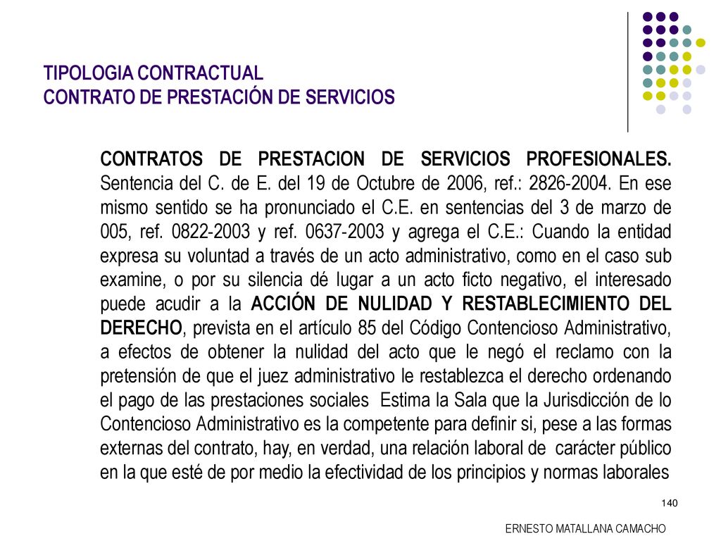 TIPOLOGIA CONTRACTUAL CONTRATO DE PRESTACIÓN DE SERVICIOS