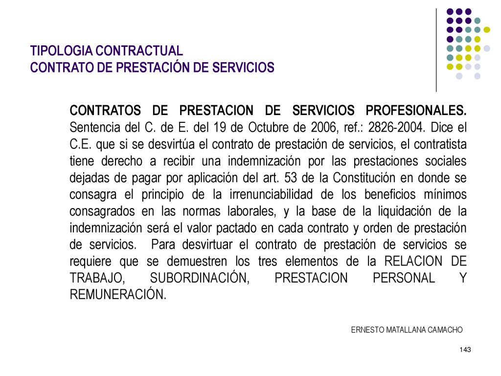 TIPOLOGIA CONTRACTUAL CONTRATO DE PRESTACIÓN DE SERVICIOS