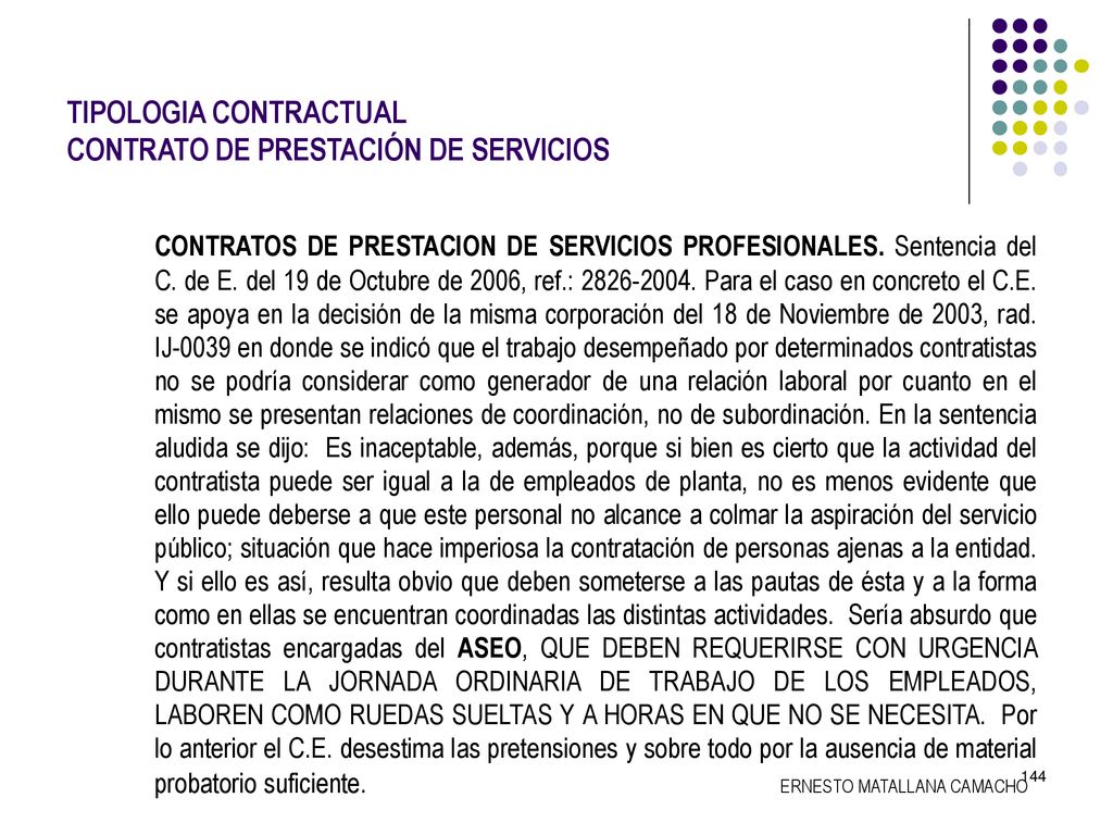 TIPOLOGIA CONTRACTUAL CONTRATO DE PRESTACIÓN DE SERVICIOS