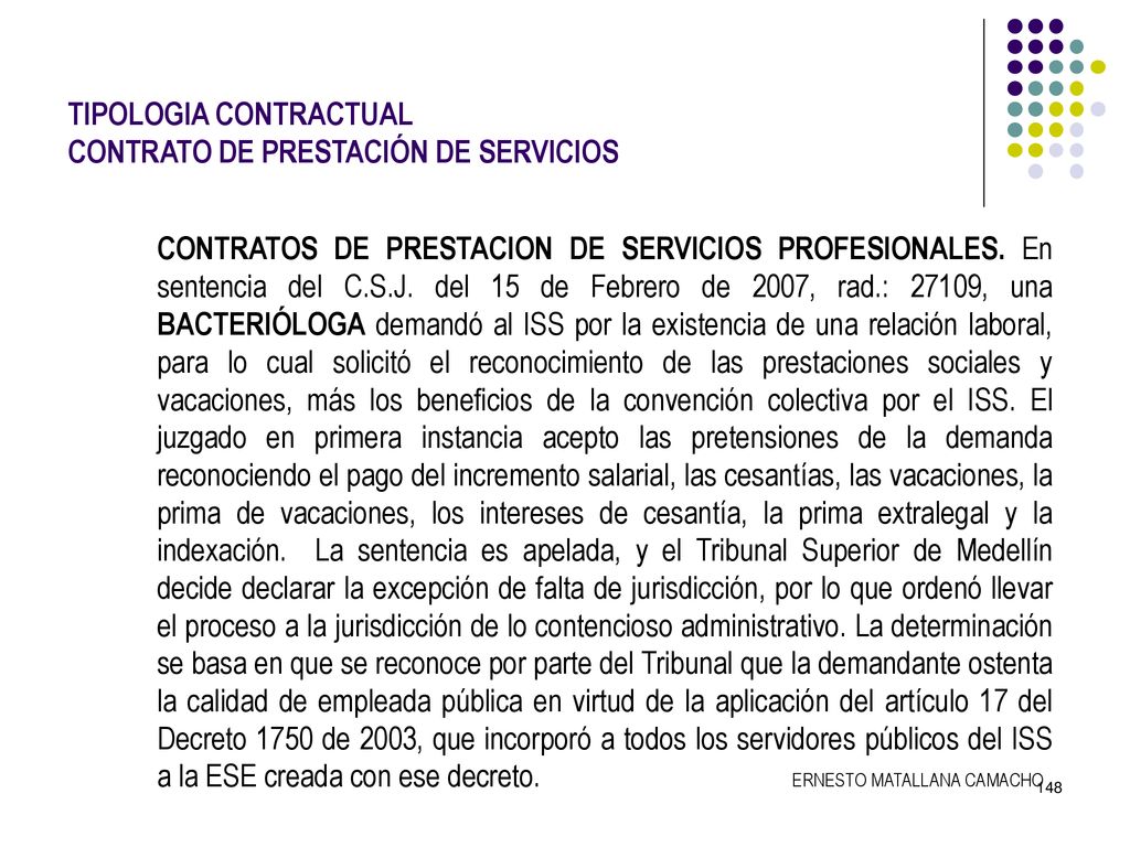TIPOLOGIA CONTRACTUAL CONTRATO DE PRESTACIÓN DE SERVICIOS