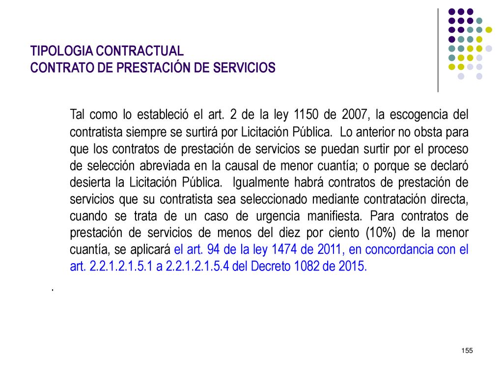 TIPOLOGIA CONTRACTUAL CONTRATO DE PRESTACIÓN DE SERVICIOS