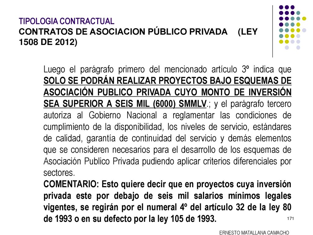 TIPOLOGIA CONTRACTUAL. CONTRATOS DE ASOCIACION PÚBLICO PRIVADA