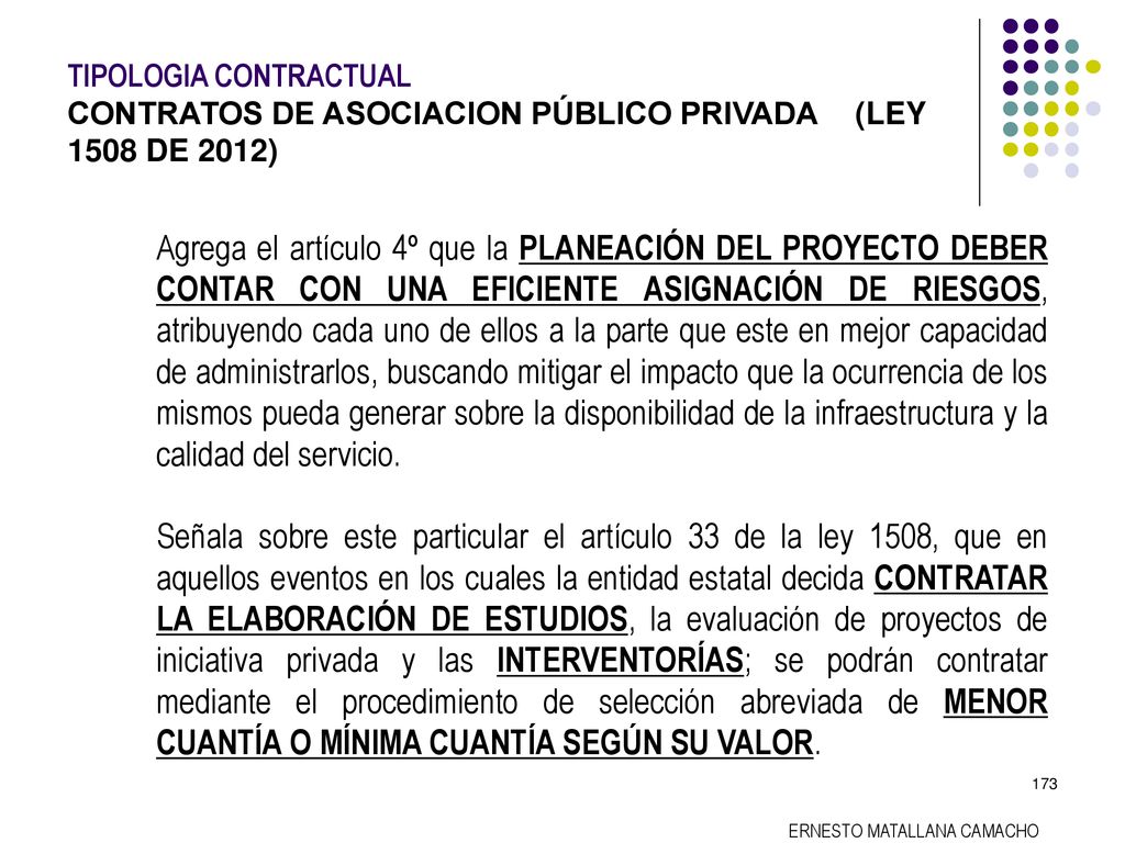 TIPOLOGIA CONTRACTUAL. CONTRATOS DE ASOCIACION PÚBLICO PRIVADA