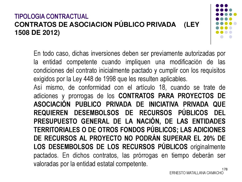 TIPOLOGIA CONTRACTUAL. CONTRATOS DE ASOCIACION PÚBLICO PRIVADA