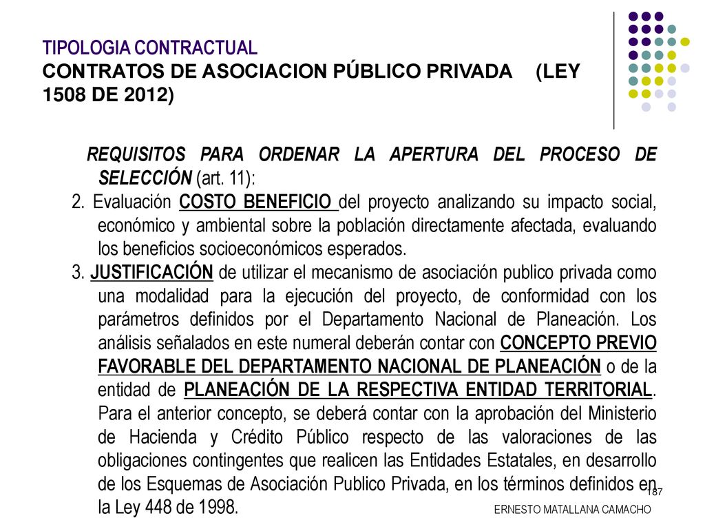 TIPOLOGIA CONTRACTUAL. CONTRATOS DE ASOCIACION PÚBLICO PRIVADA