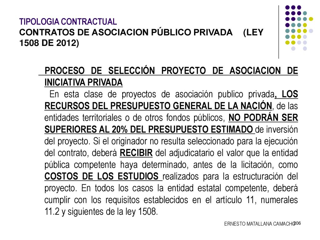 TIPOLOGIA CONTRACTUAL. CONTRATOS DE ASOCIACION PÚBLICO PRIVADA