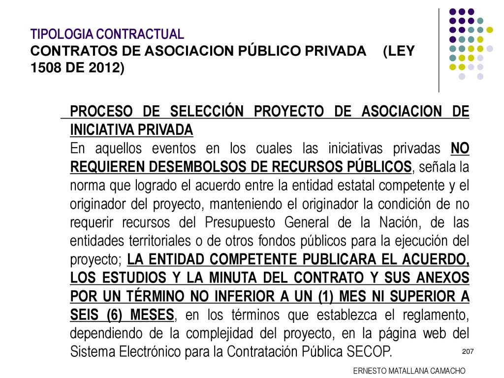 TIPOLOGIA CONTRACTUAL. CONTRATOS DE ASOCIACION PÚBLICO PRIVADA