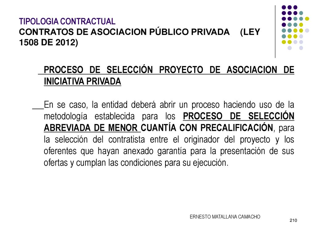 TIPOLOGIA CONTRACTUAL. CONTRATOS DE ASOCIACION PÚBLICO PRIVADA