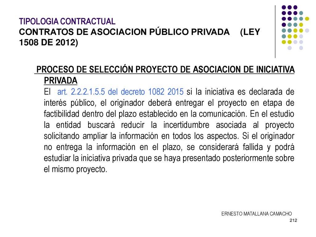 TIPOLOGIA CONTRACTUAL. CONTRATOS DE ASOCIACION PÚBLICO PRIVADA
