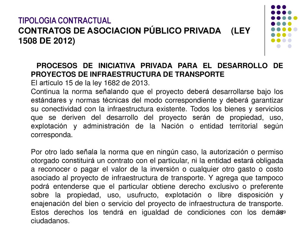 TIPOLOGIA CONTRACTUAL. CONTRATOS DE ASOCIACION PÚBLICO PRIVADA