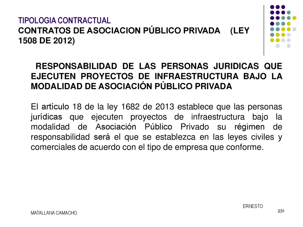 TIPOLOGIA CONTRACTUAL. CONTRATOS DE ASOCIACION PÚBLICO PRIVADA