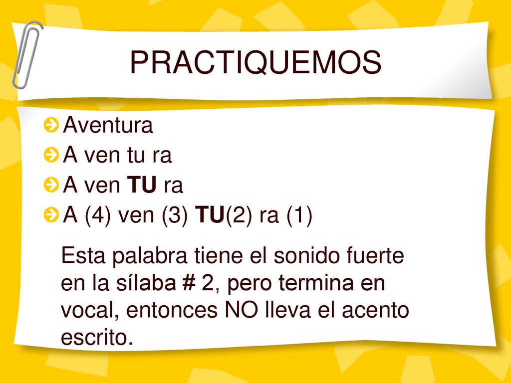 PRACTIQUEMOS Aventura A ven tu ra A ven TU ra