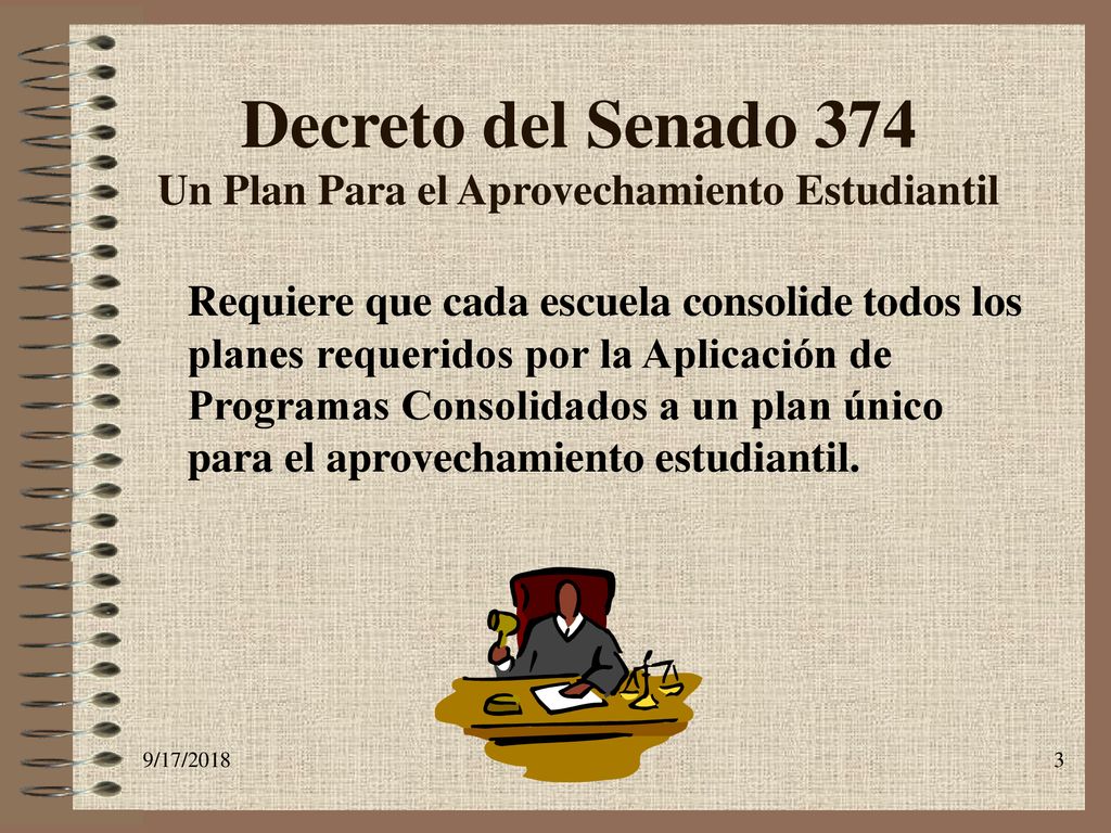 Decreto del Senado 374 Un Plan Para el Aprovechamiento Estudiantil