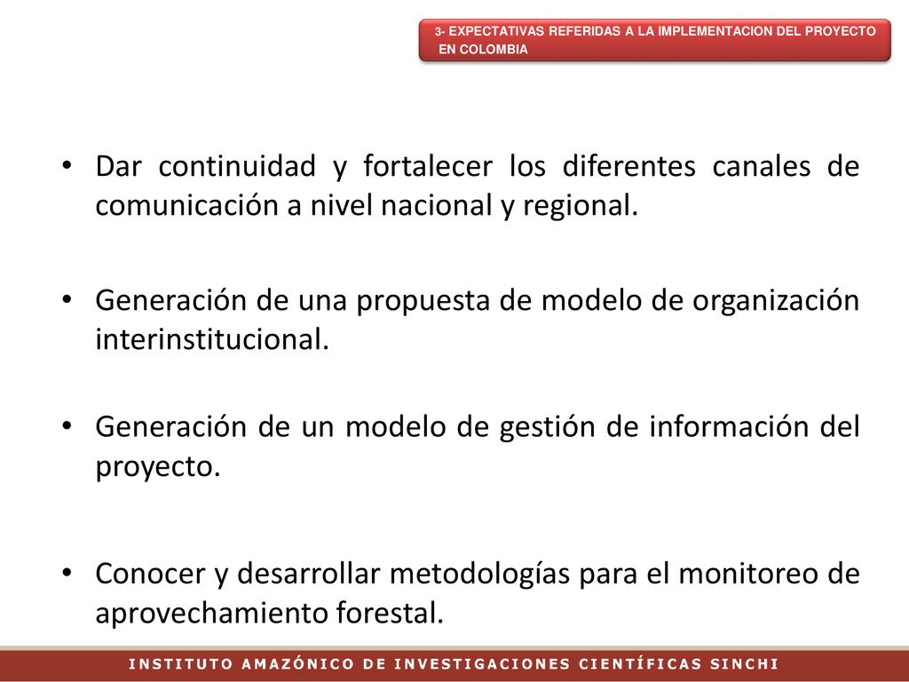 Generación de un modelo de gestión de información del proyecto.