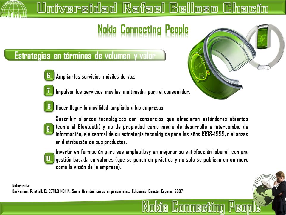 Nokia Connecting People Estrategias en términos de volumen y valor