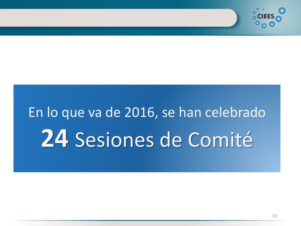 En lo que va de 2016, se han celebrado 24 Sesiones de Comité