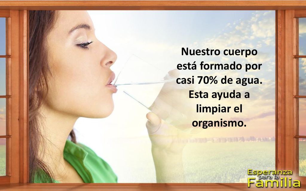Nuestro cuerpo está formado por casi 70% de agua