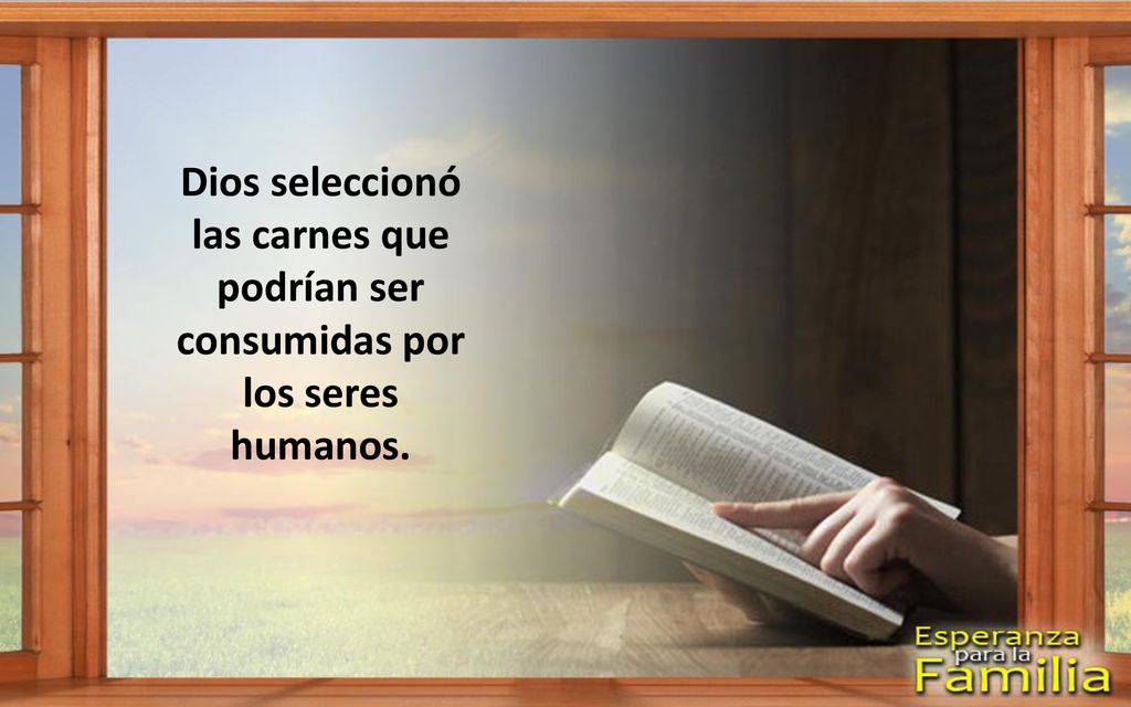 Dios seleccionó las carnes que podrían ser consumidas por los seres humanos.