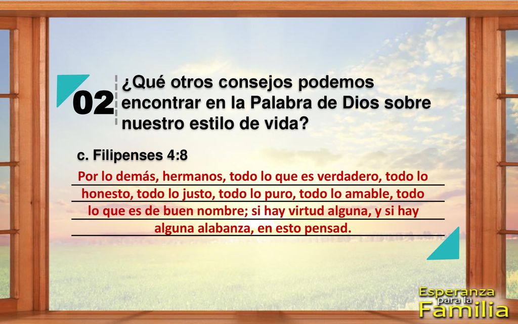 ¿Qué otros consejos podemos encontrar en la Palabra de Dios sobre nuestro estilo de vida