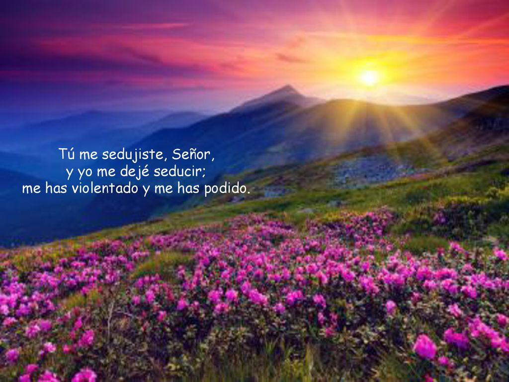 Tú me sedujiste, Señor, y yo me dejé seducir; me has violentado y me has podido.