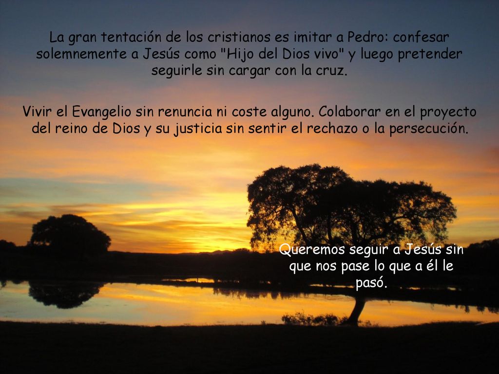 Queremos seguir a Jesús sin que nos pase lo que a él le pasó.