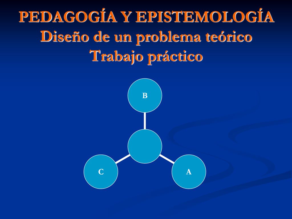 PEDAGOGÍA Y EPISTEMOLOGÍA Diseño de un problema teórico Trabajo práctico