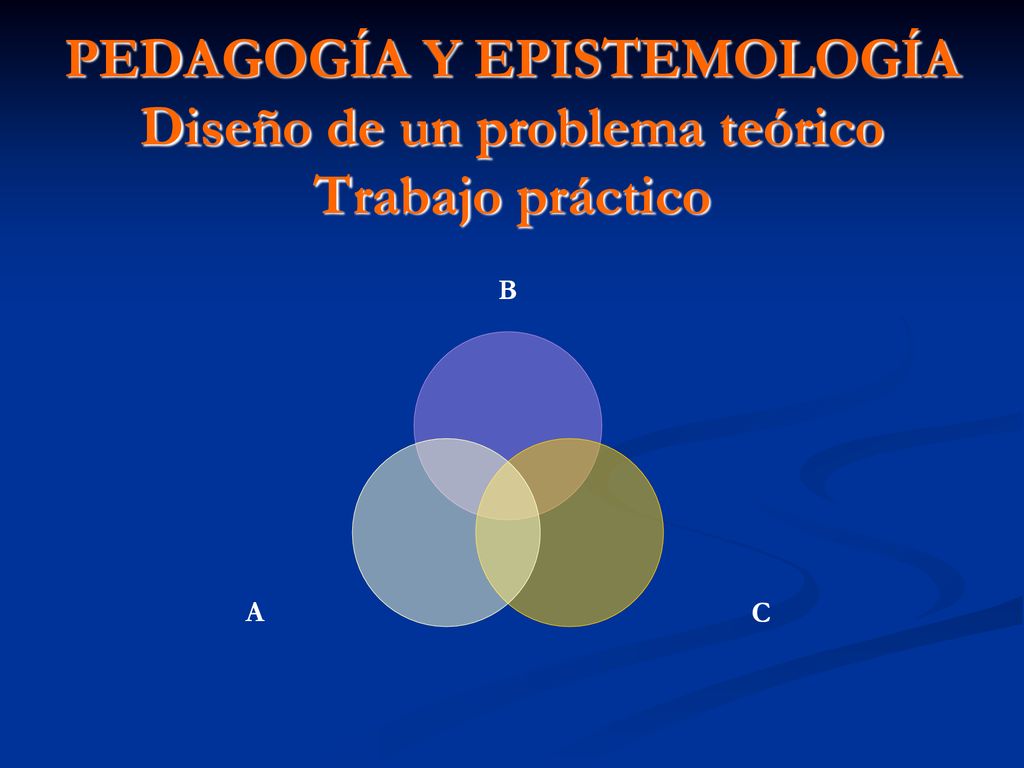 PEDAGOGÍA Y EPISTEMOLOGÍA Diseño de un problema teórico Trabajo práctico