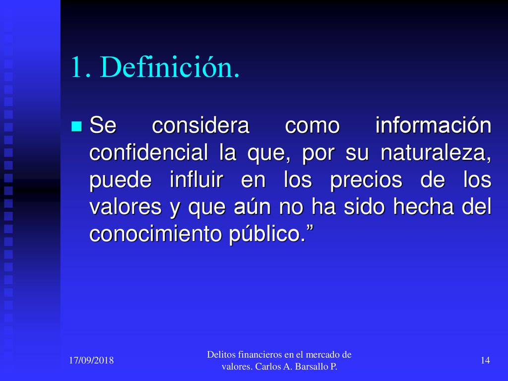 Delitos financieros en el mercado de valores. Carlos A. Barsallo P.