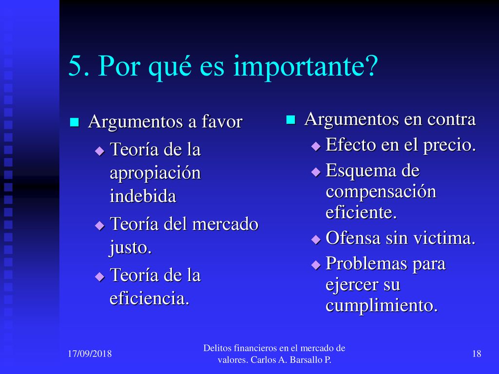 Delitos financieros en el mercado de valores. Carlos A. Barsallo P.