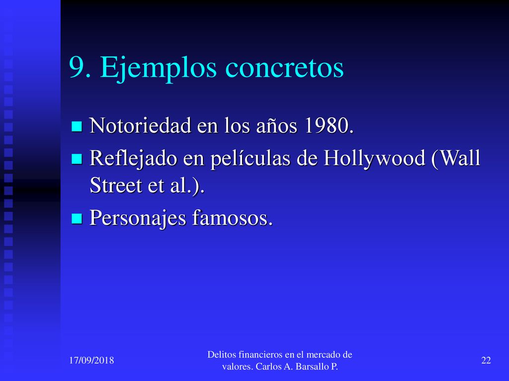 Delitos financieros en el mercado de valores. Carlos A. Barsallo P.