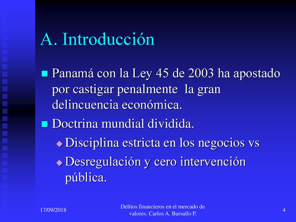 Delitos financieros en el mercado de valores. Carlos A. Barsallo P.