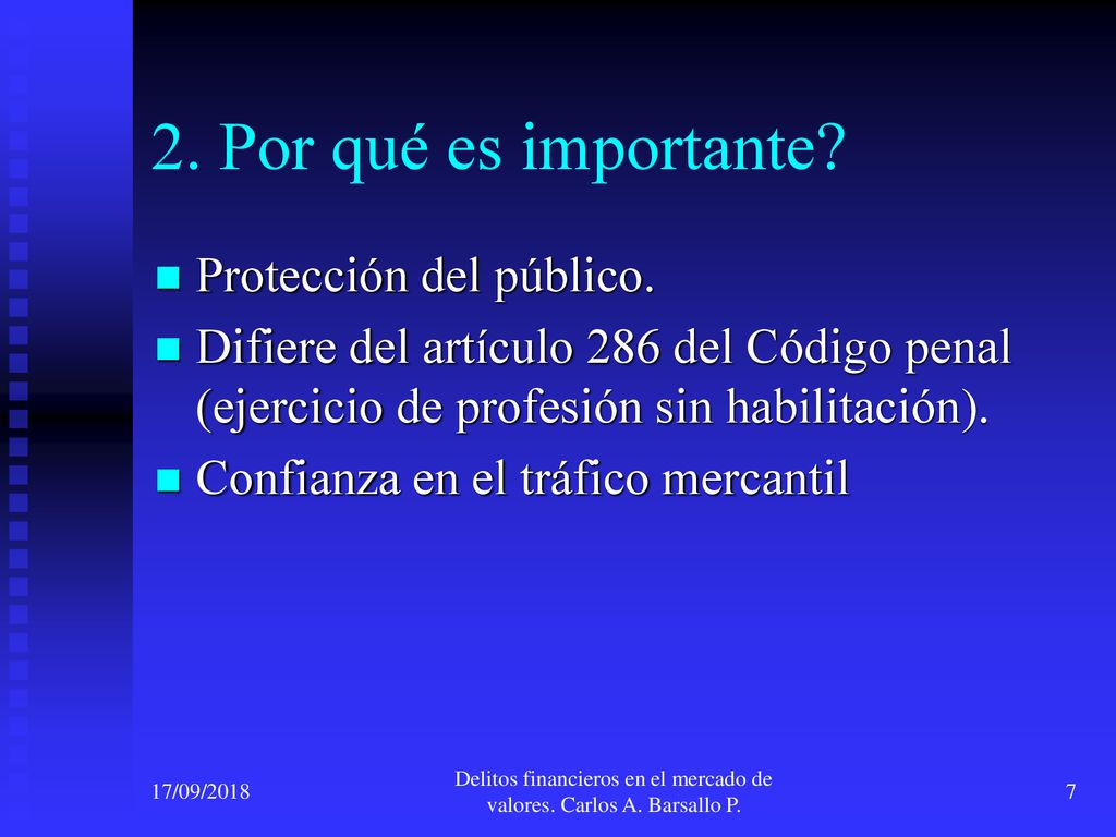 Delitos financieros en el mercado de valores. Carlos A. Barsallo P.
