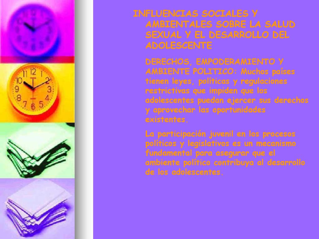 INFLUENCIAS SOCIALES Y AMBIENTALES SOBRE LA SALUD SEXUAL Y EL DESARROLLO DEL ADOLESCENTE