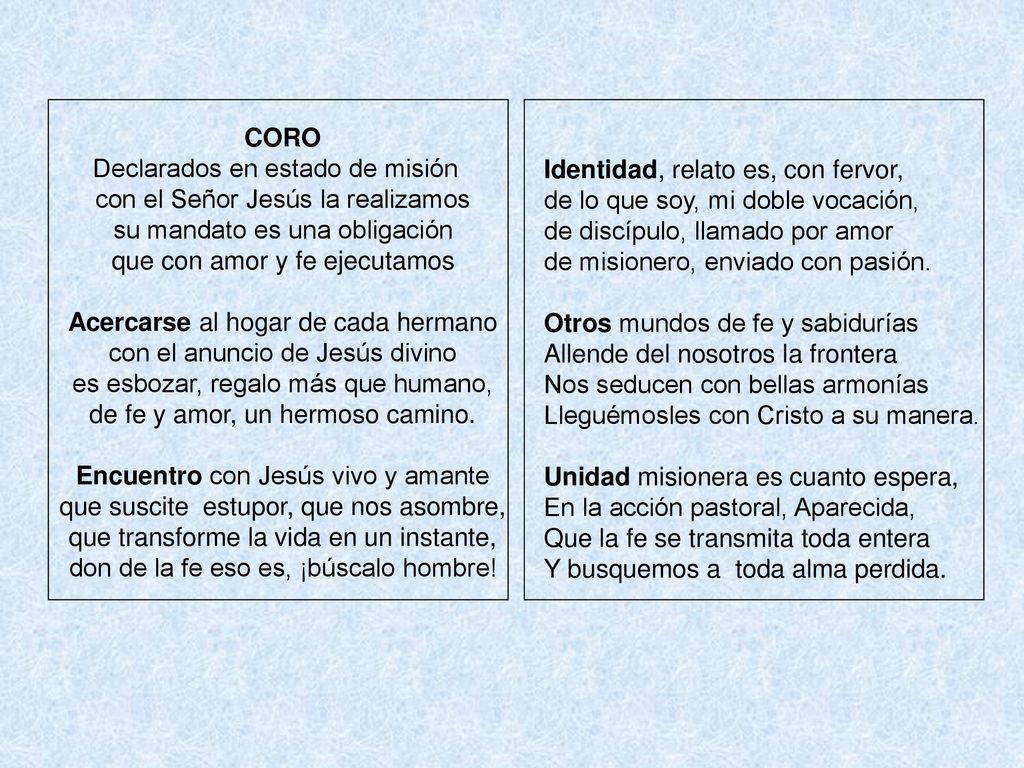 Declarados en estado de misión con el Señor Jesús la realizamos