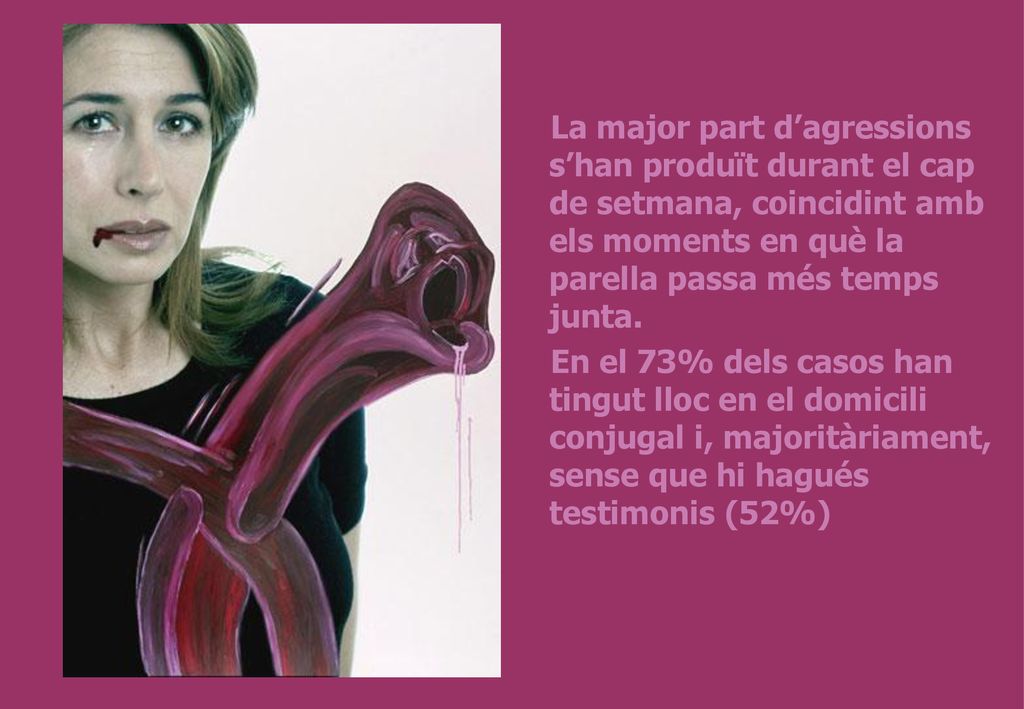 La major part d’agressions s’han produït durant el cap de setmana, coincidint amb els moments en què la parella passa més temps junta.