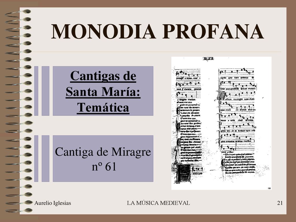MONODIA PROFANA Cantigas de Santa María: Temática Cantiga de Miragre