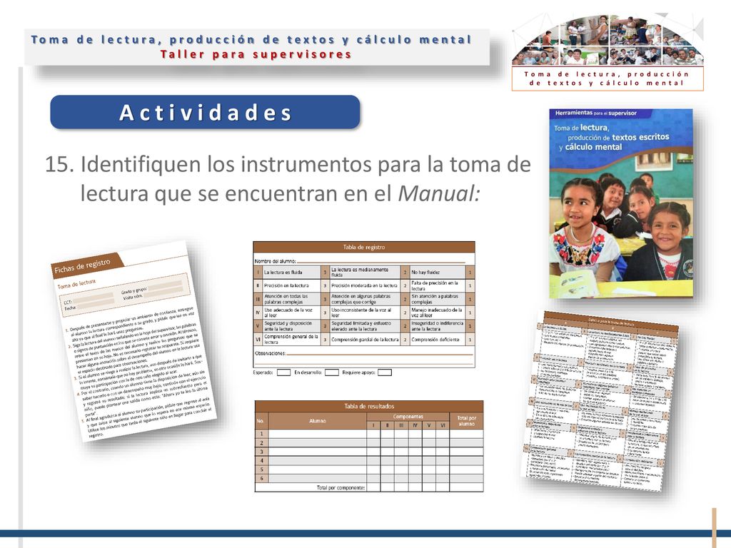 15. Identifiquen los instrumentos para la toma de lectura que se encuentran en el Manual: