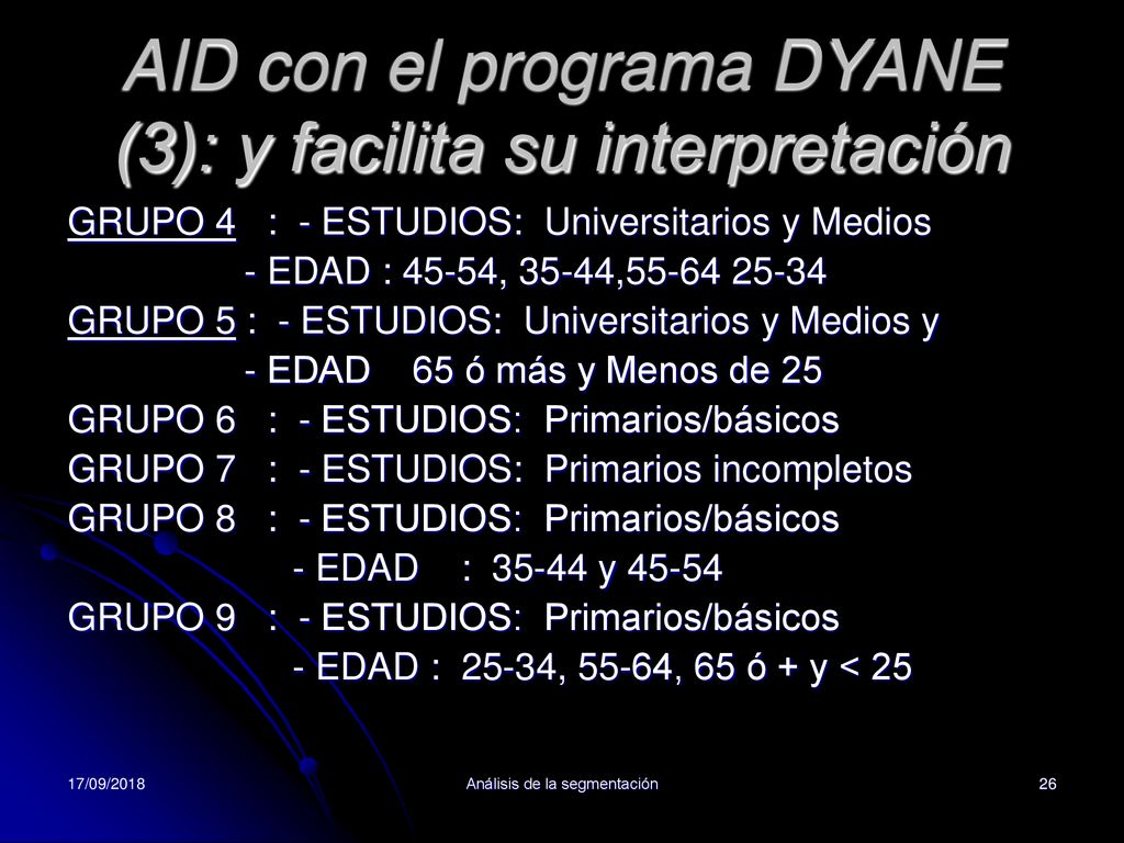AID con el programa DYANE (3): y facilita su interpretación