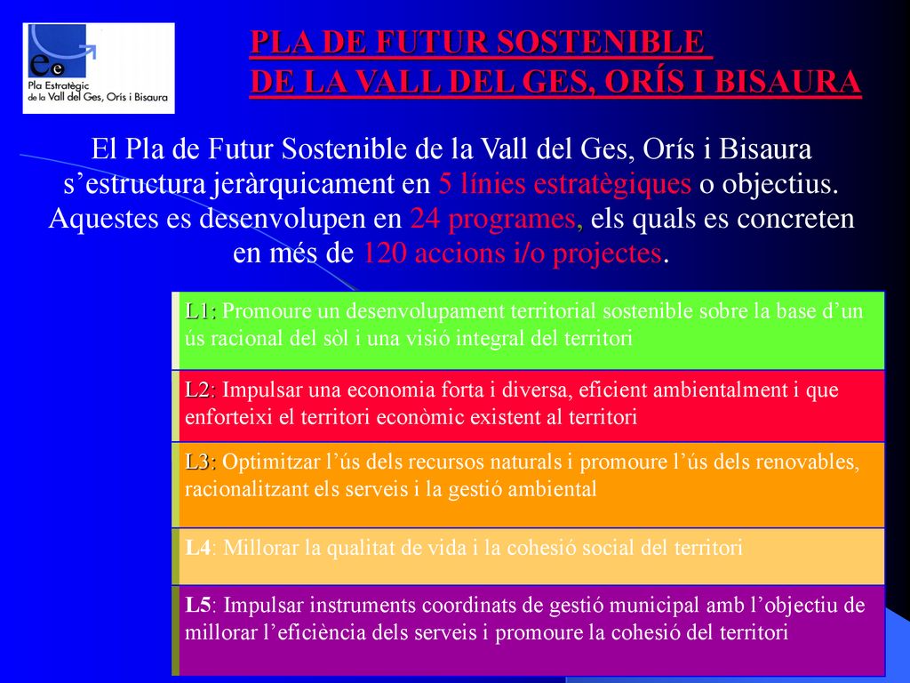 PLA DE FUTUR SOSTENIBLE DE LA VALL DEL GES, ORÍS I BISAURA
