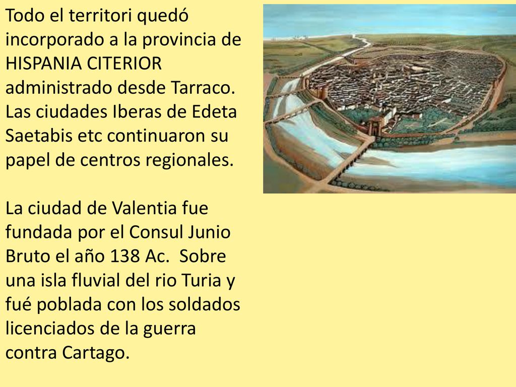 Todo el territori quedó incorporado a la provincia de HISPANIA CITERIOR administrado desde Tarraco.