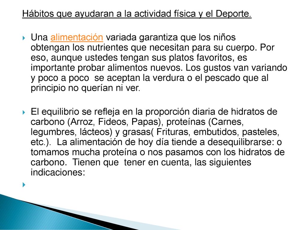 Hábitos que ayudaran a la actividad física y el Deporte.