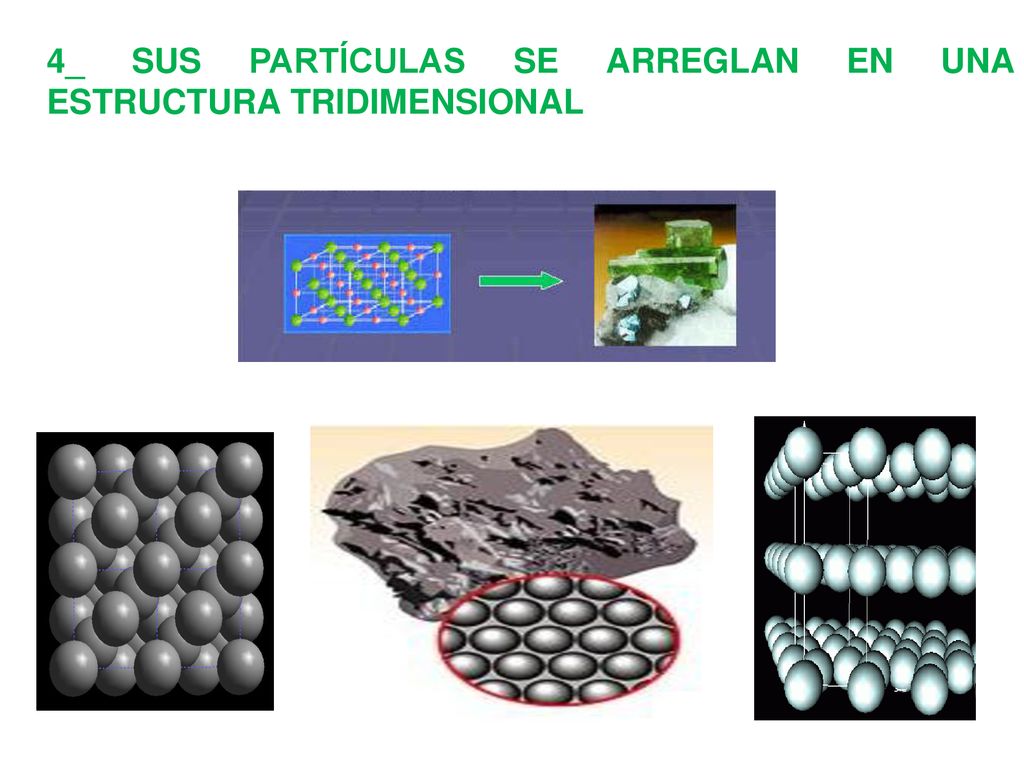 4_ SUS PARTÍCULAS SE ARREGLAN EN UNA ESTRUCTURA TRIDIMENSIONAL