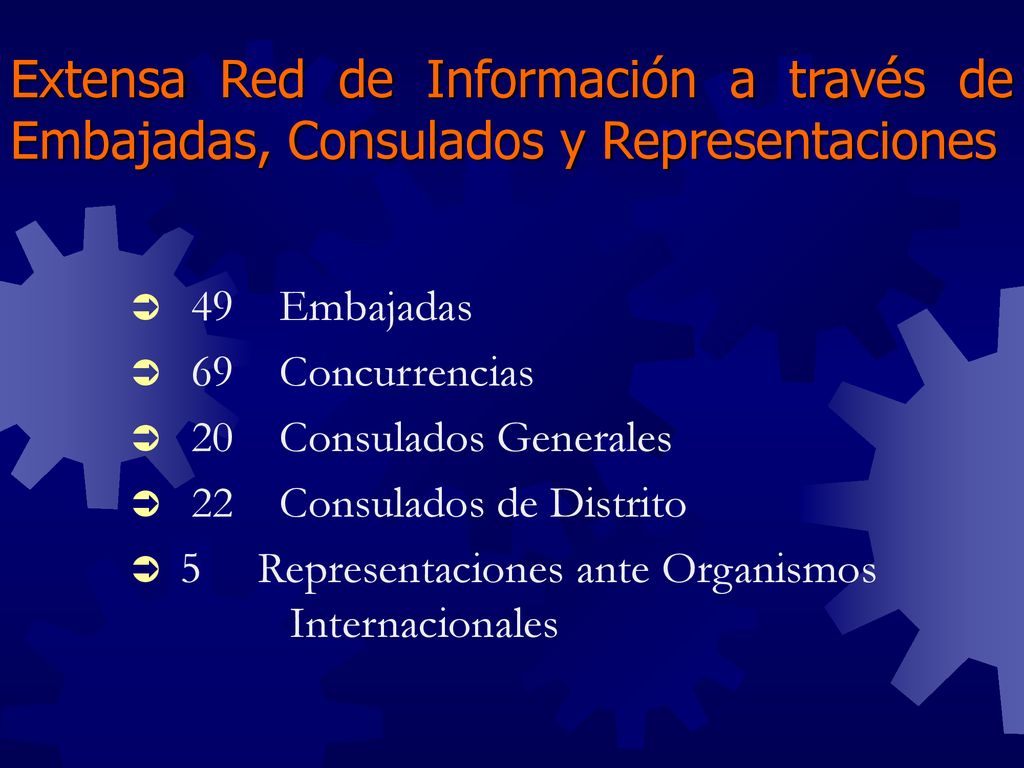 Extensa Red de Información a través de Embajadas, Consulados y Representaciones