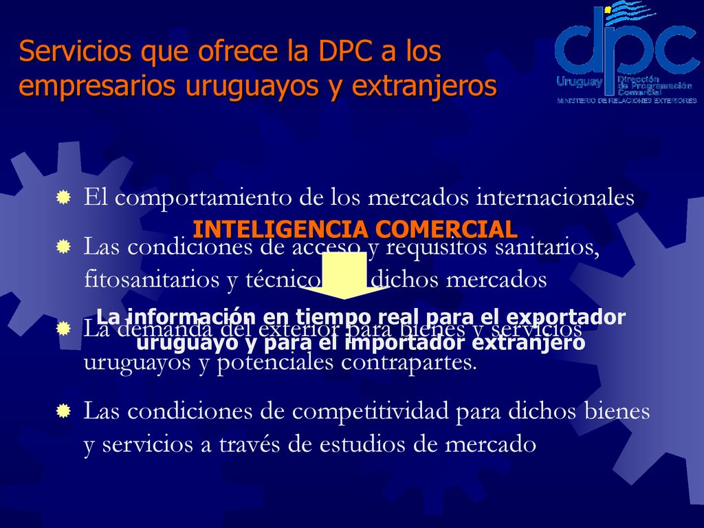 Servicios que ofrece la DPC a los empresarios uruguayos y extranjeros