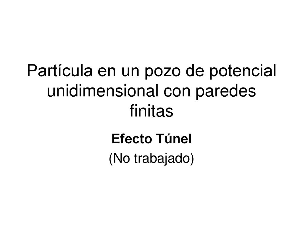 Partícula en un pozo de potencial unidimensional con paredes finitas