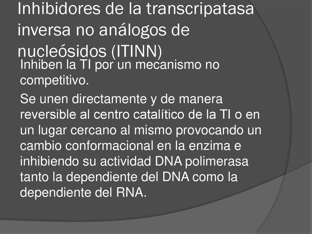 Inhibidores de la transcripatasa inversa no análogos de nucleósidos (ITINN)